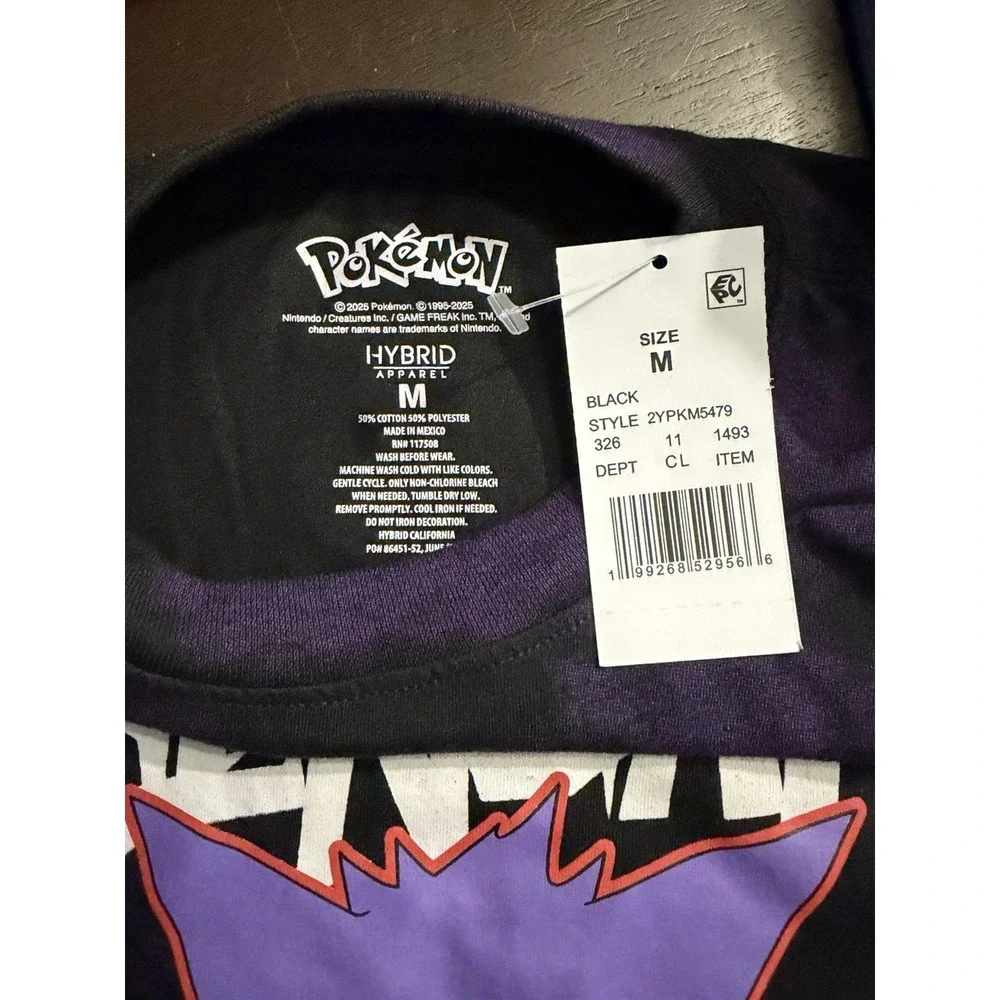 NEW Boy's Pok'emon Gengar Ghost-Type Graphic T-Shirt - Black Size: M NWT